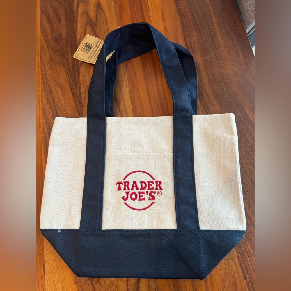 Trader Joe's Navy and White Mini Bag